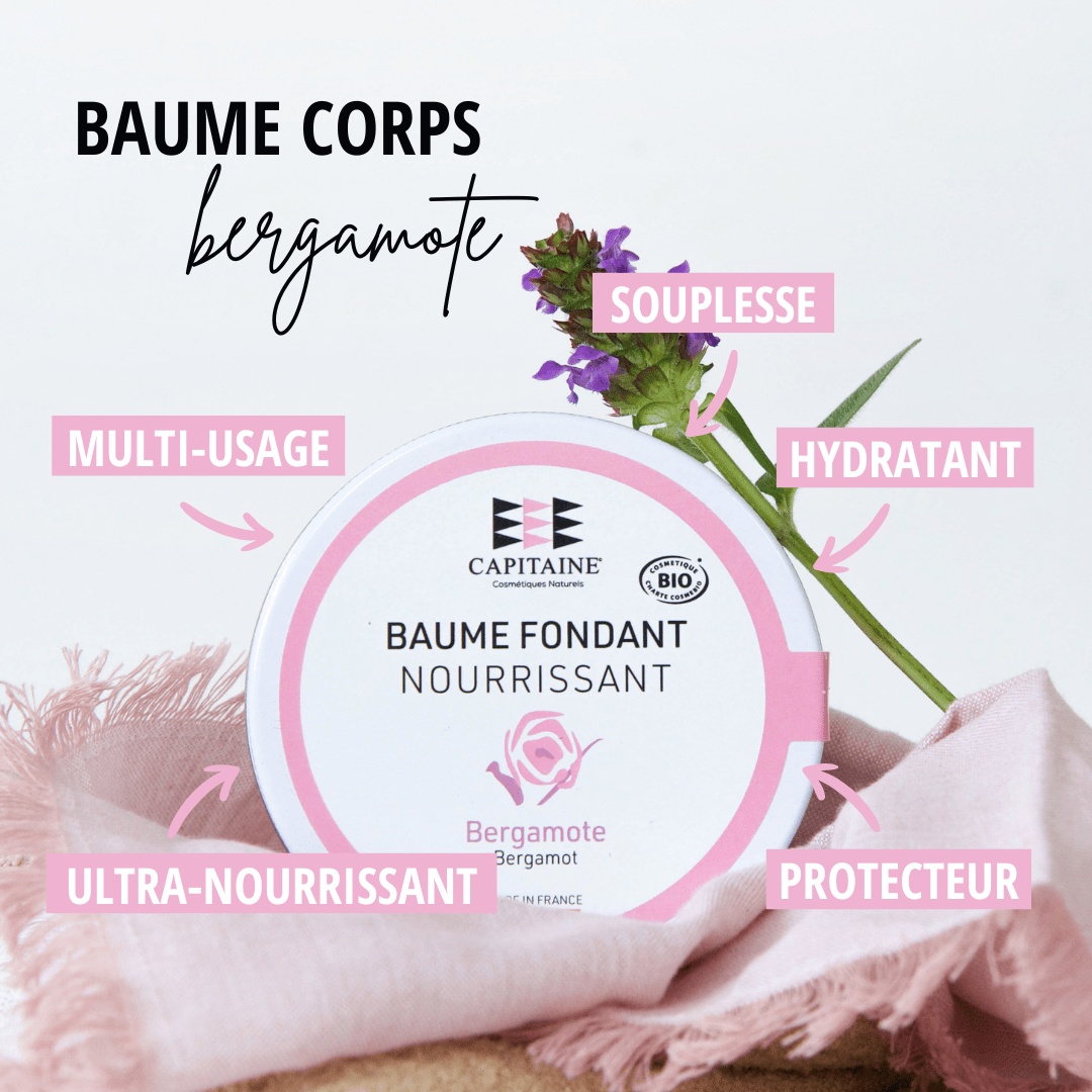 BAUME VISAGE ET CORPS SENTEUR ROSE BERGAMOTE BIO