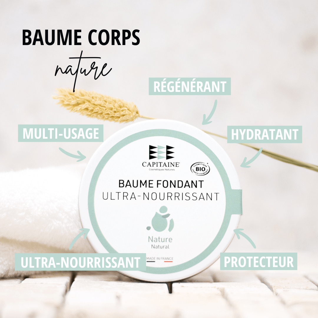 BAUME VISAGE ET CORPS PEAUX SENSIBLES HUILES DE KARITE, AMANDE DOUCE ET PRUNE BIO
