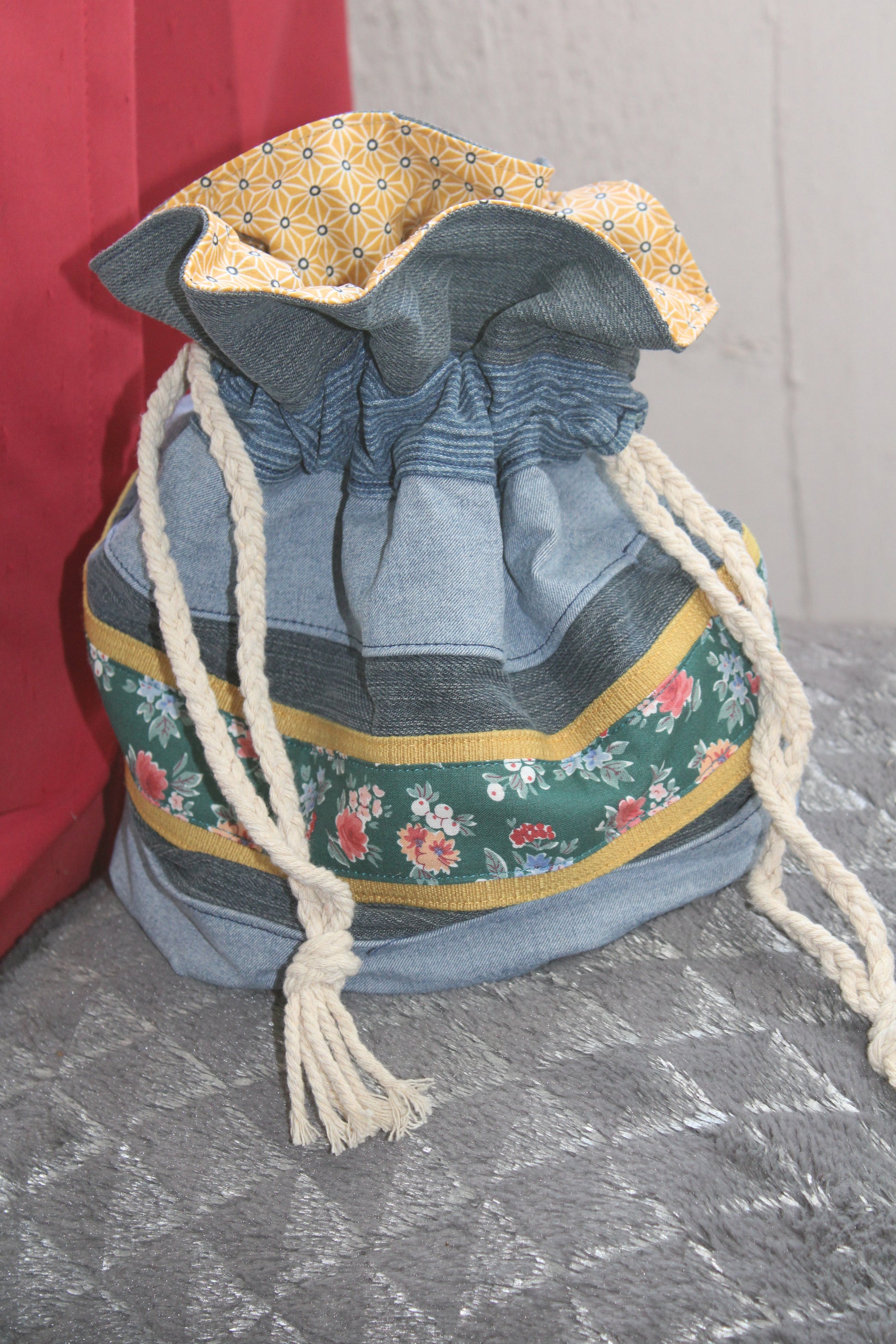 SAC FOURRE-TOUT TROUSSE DE TOILETTE INTERIEUR IMPERMEABLE FAIT MAIN EN BRETAGNE