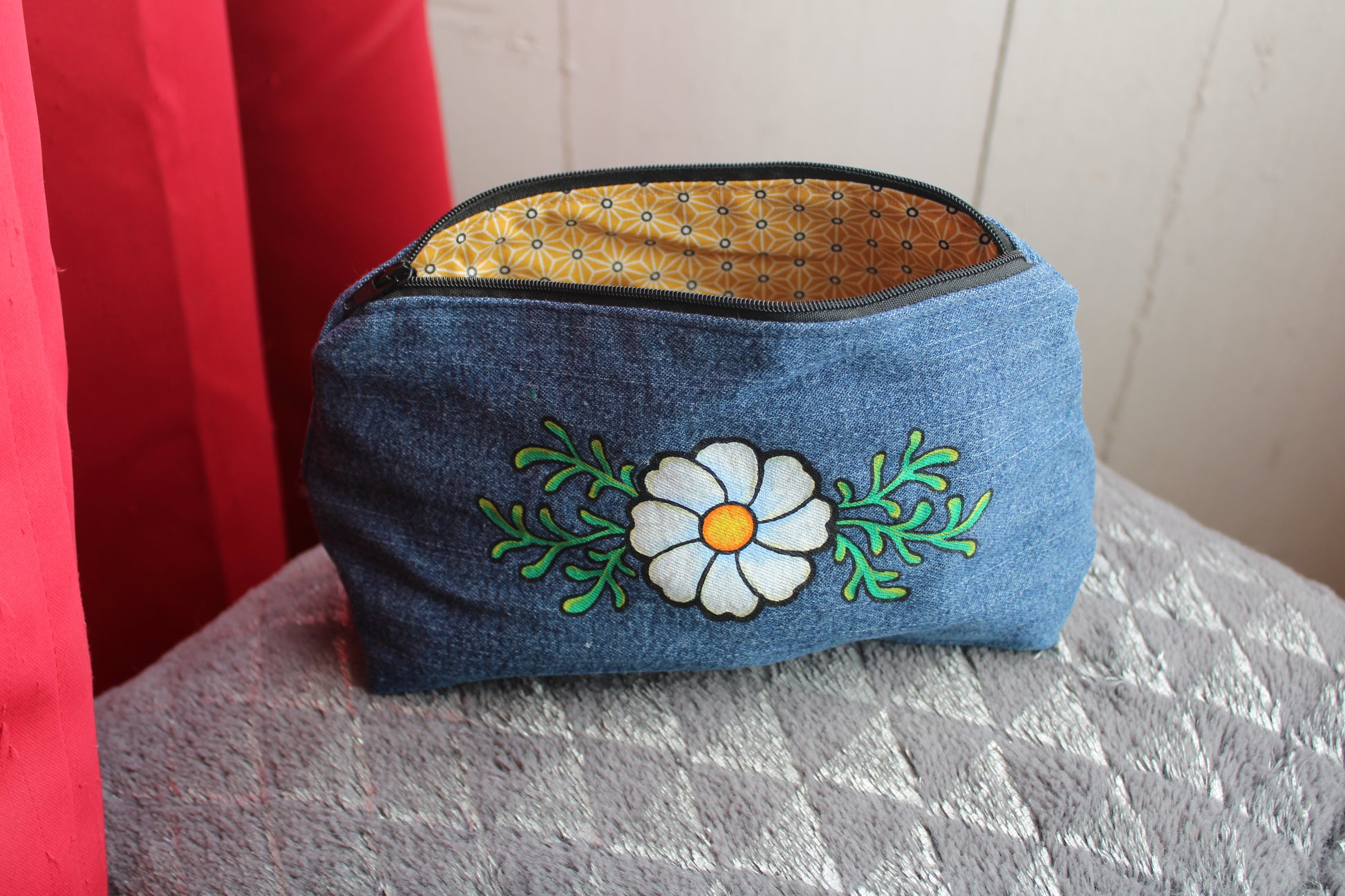 TROUSSE FOURRE-TOUT OU DE TOILETTE INTERIEUR IMPERMEABLE FAIT MAIN EN BRETAGNE