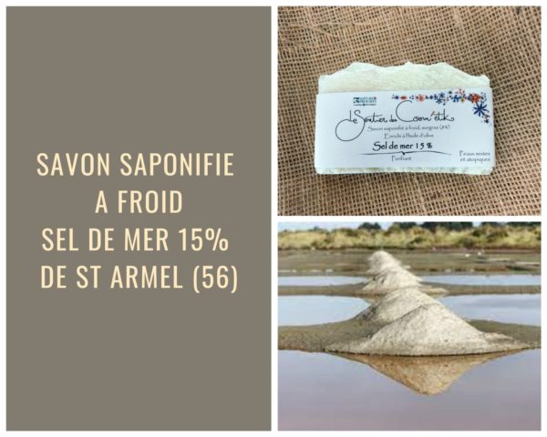 SAVON ARTISANAL ONCTUEUX FACON THALASSO Sel de mer BIO FABRIQUE EN BRETAGNE
